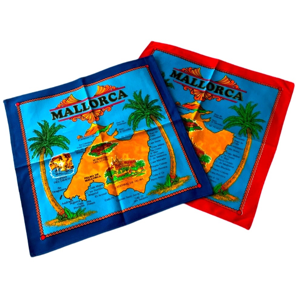 🌻4/$20 Vintage Linen Souvenir Mallorca Tea Towels Napkins Set New